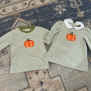 EUC Boys 4T Zucchini Kids Pumpkin Appliqué Shirt
